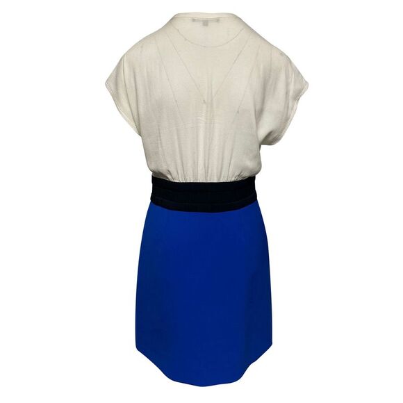 Maje Color Block Dress in White Viscose